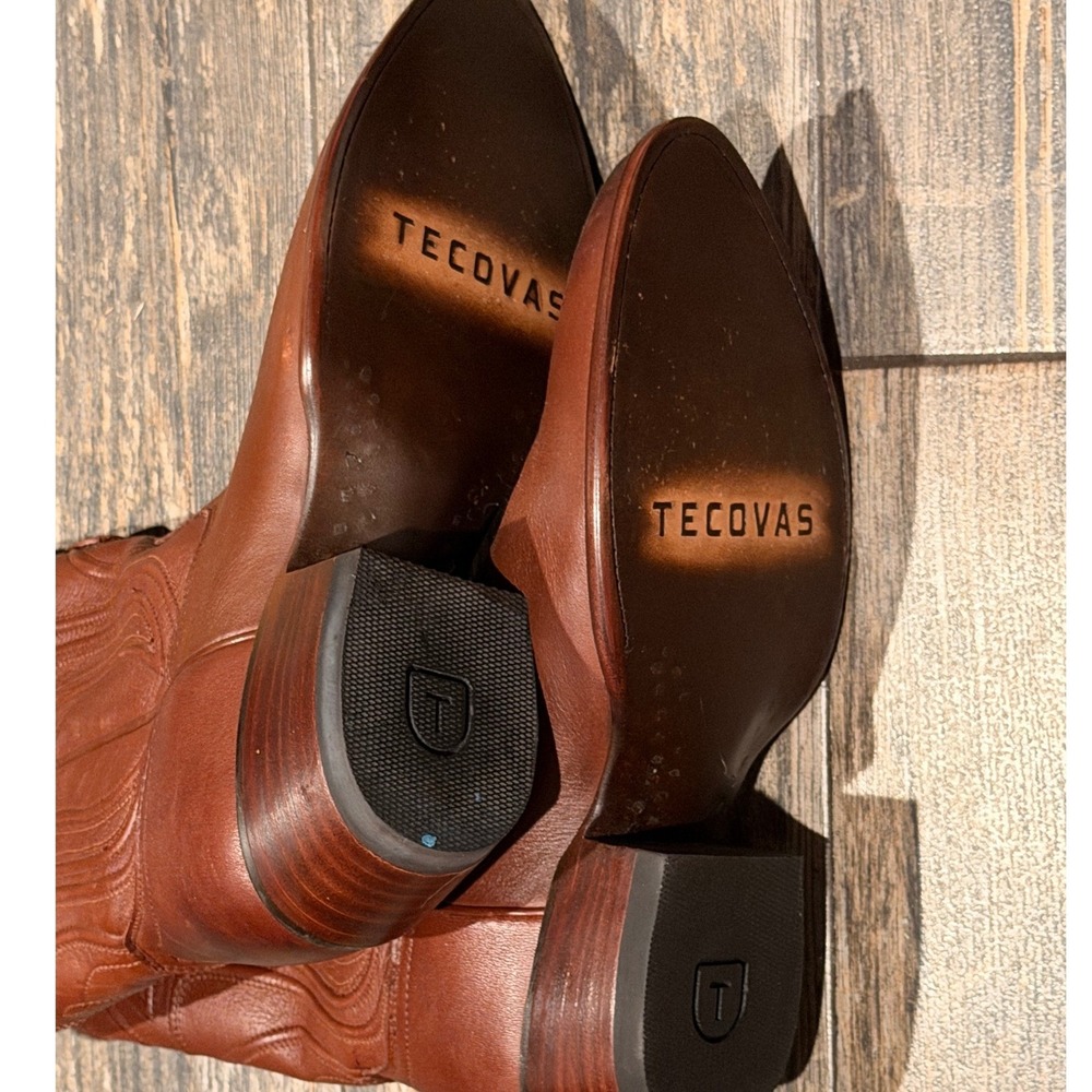 Tecovas The Jamie Scotch Goat Leather Cowboy Western Boots 9.5 B Round Toe 97057 - Picture 10 of 11